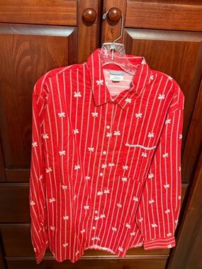 Women’s Aerie Red Striped PJ Shirt